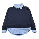 Trussardi Felpa Chiusa Tnta Unita con Fina Camicia Blu per Bambina TGA26042FE BLU TRUSSARDI 