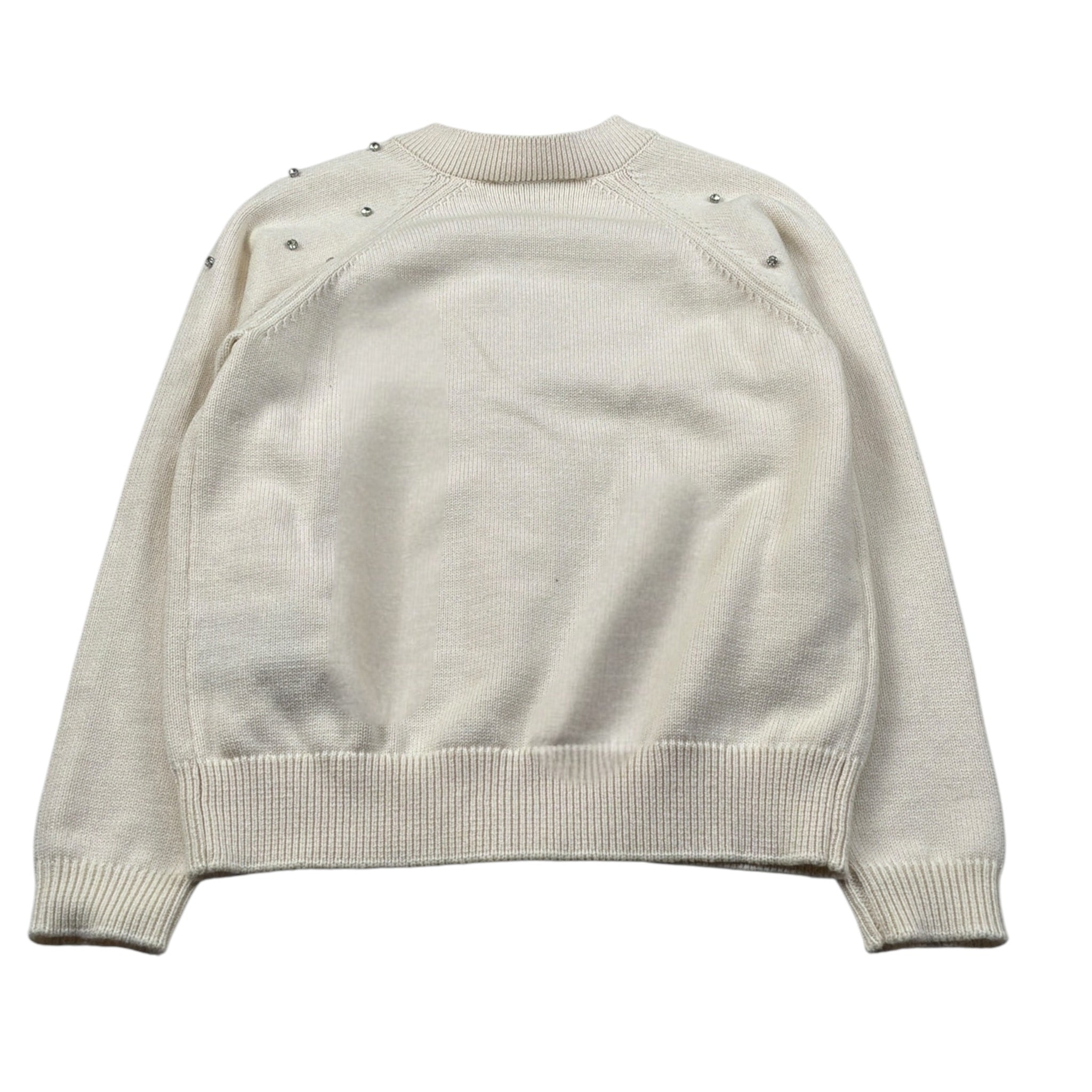Trussardi Cardigan con Zipo tinta unita E Brillantini Panna per Bambina TGA26060CD PANNA TRUSSARDI 