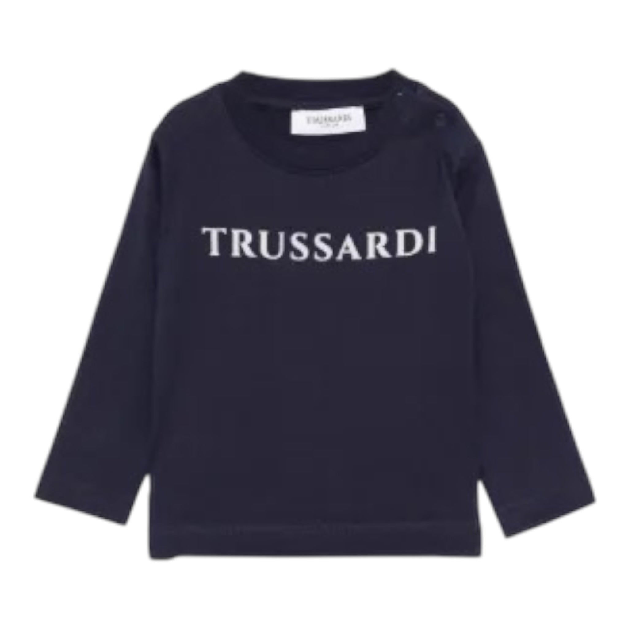 Trussardi Shirt tinta unita con Stampa Blu per Bambino TIA25017TSJ BLU TRUSSARDI 