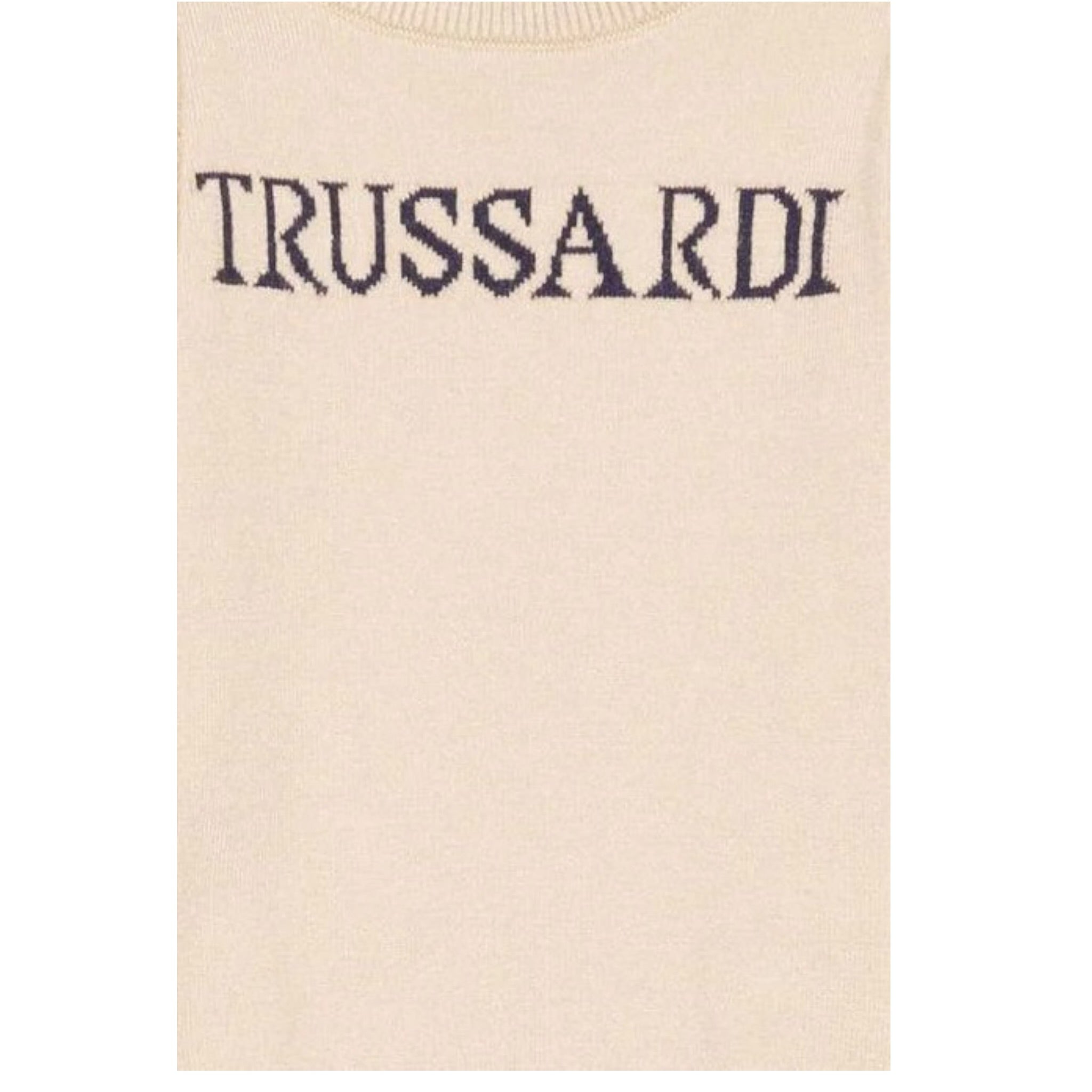 Trussardi Maglia Girocollo tinta unita con Logo Beige per Neonato TIA25020MAX BEIGE TRUSSARDI 
