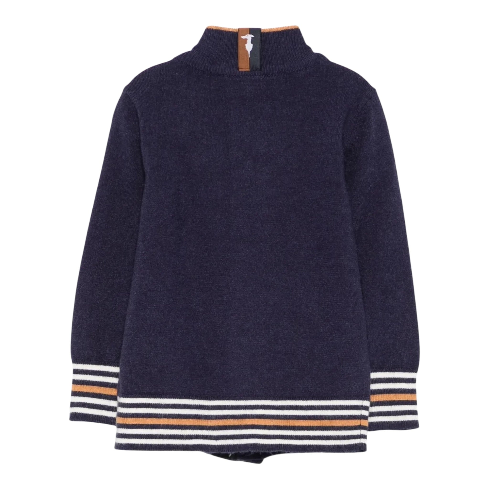 Trussardi Cardigan tinta unita Mezzo Collo Blu per Neonato TIA25077MAX BLU TRUSSARDI 