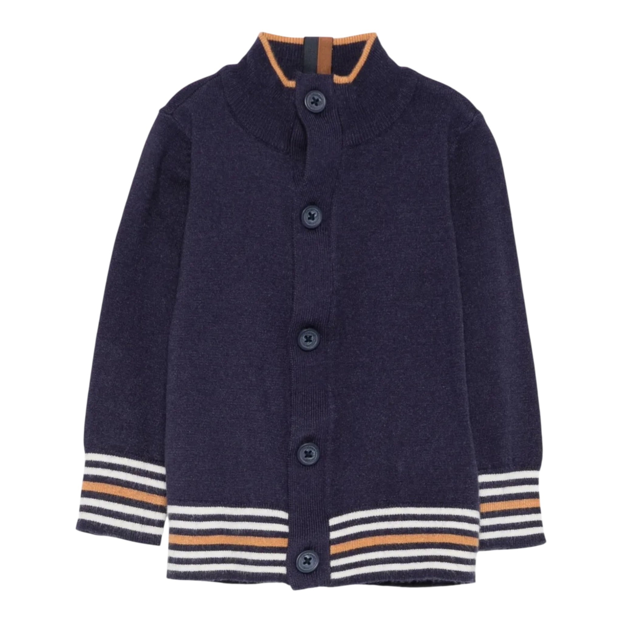 Trussardi Cardigan tinta unita con Fantasia A Righe Blu per Neonato TIA25077NA BLU TRUSSARDI 