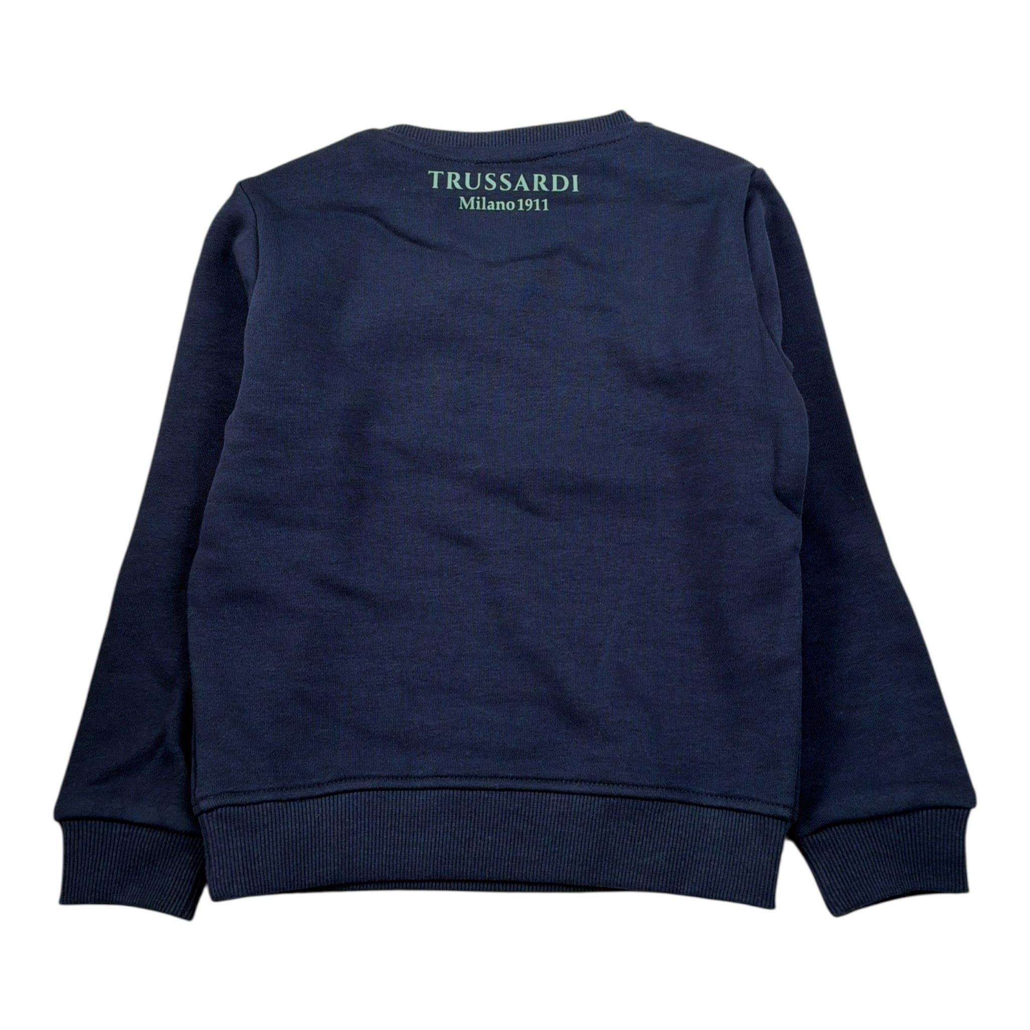 Trussardi Felpa tinta unita Girocollo Blu per Bambino TIA25124FE BLU TRUSSARDI 