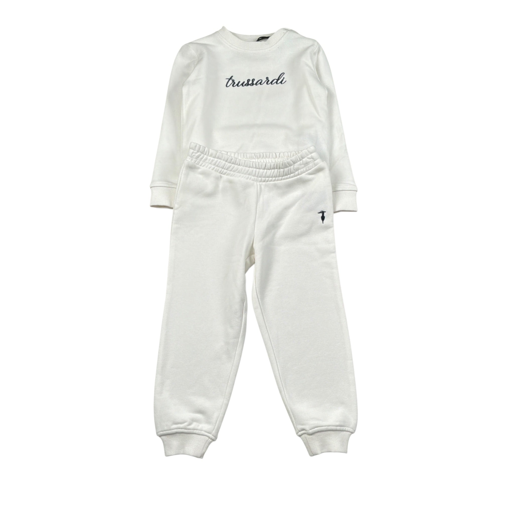 Trussardi Completo 2Pz Felpa-Pantalone tinta unita Bianco per Neonata TIA26028CF BIANCO TRUSSARDI 