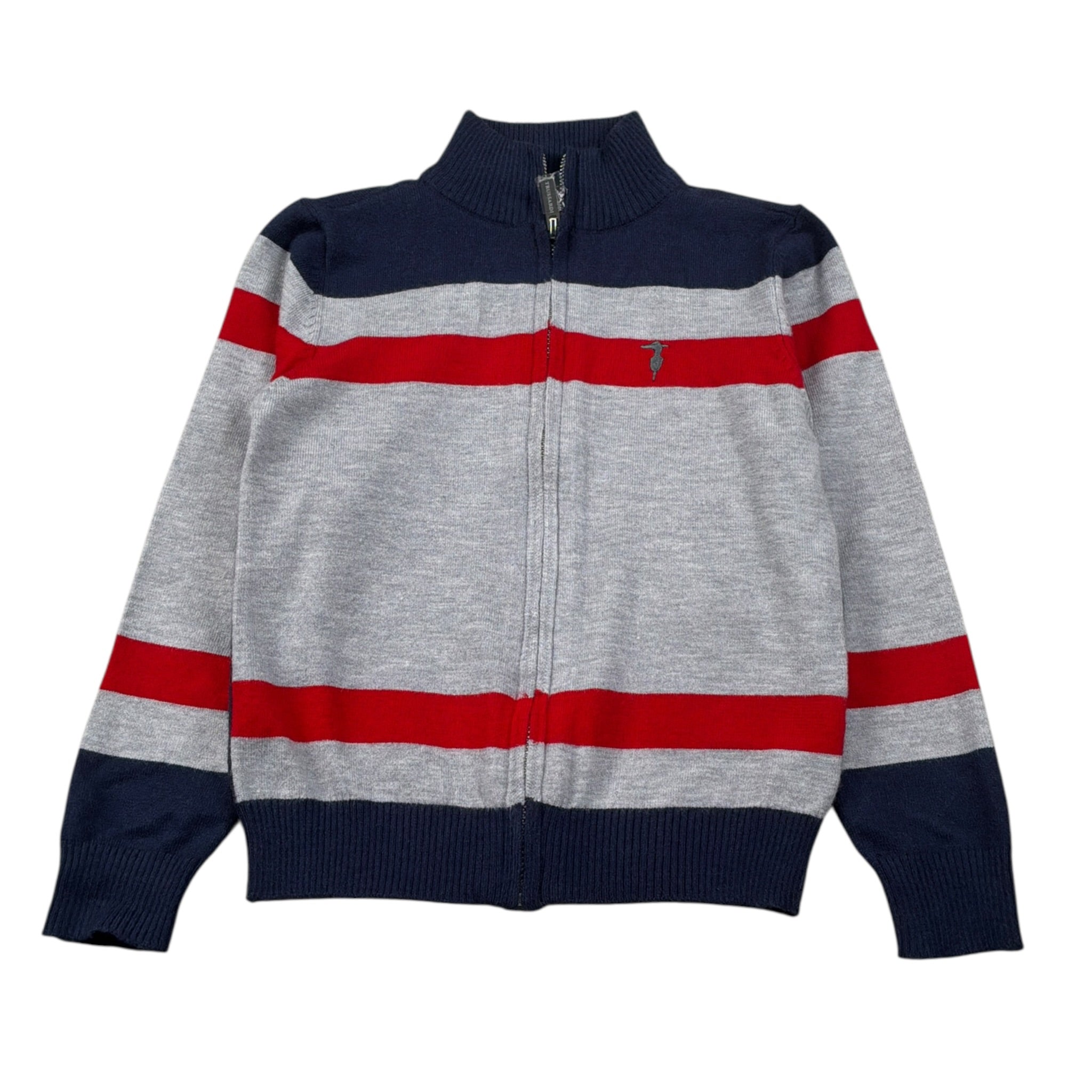 Trussardi Maglia Bicolore con Zip Blu/Grigio per Neonato TIA26049MA BLU/GRIGIO TRUSSARDI 