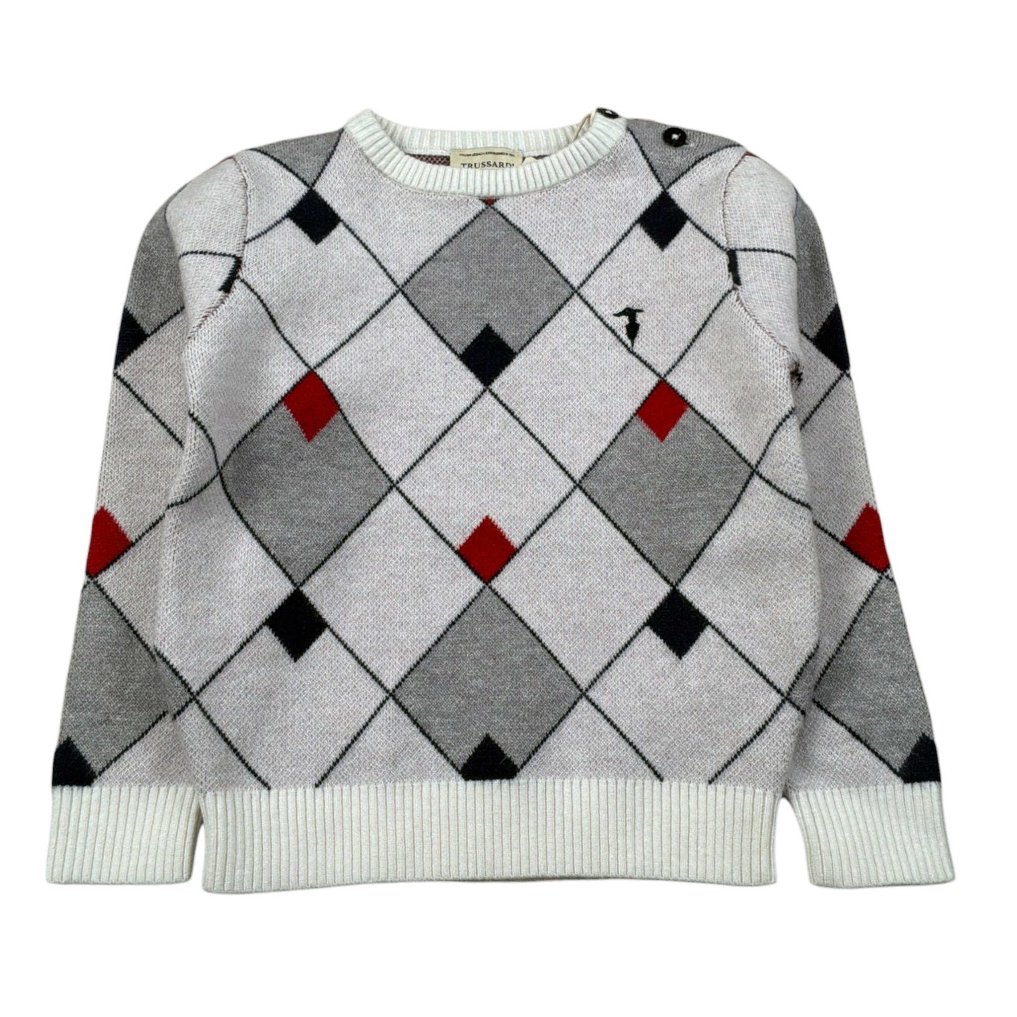 Trussardi Maglia Girocollo Stampa Fantasia Panna per Neonato TIA26052MA PANNA TRUSSARDI 