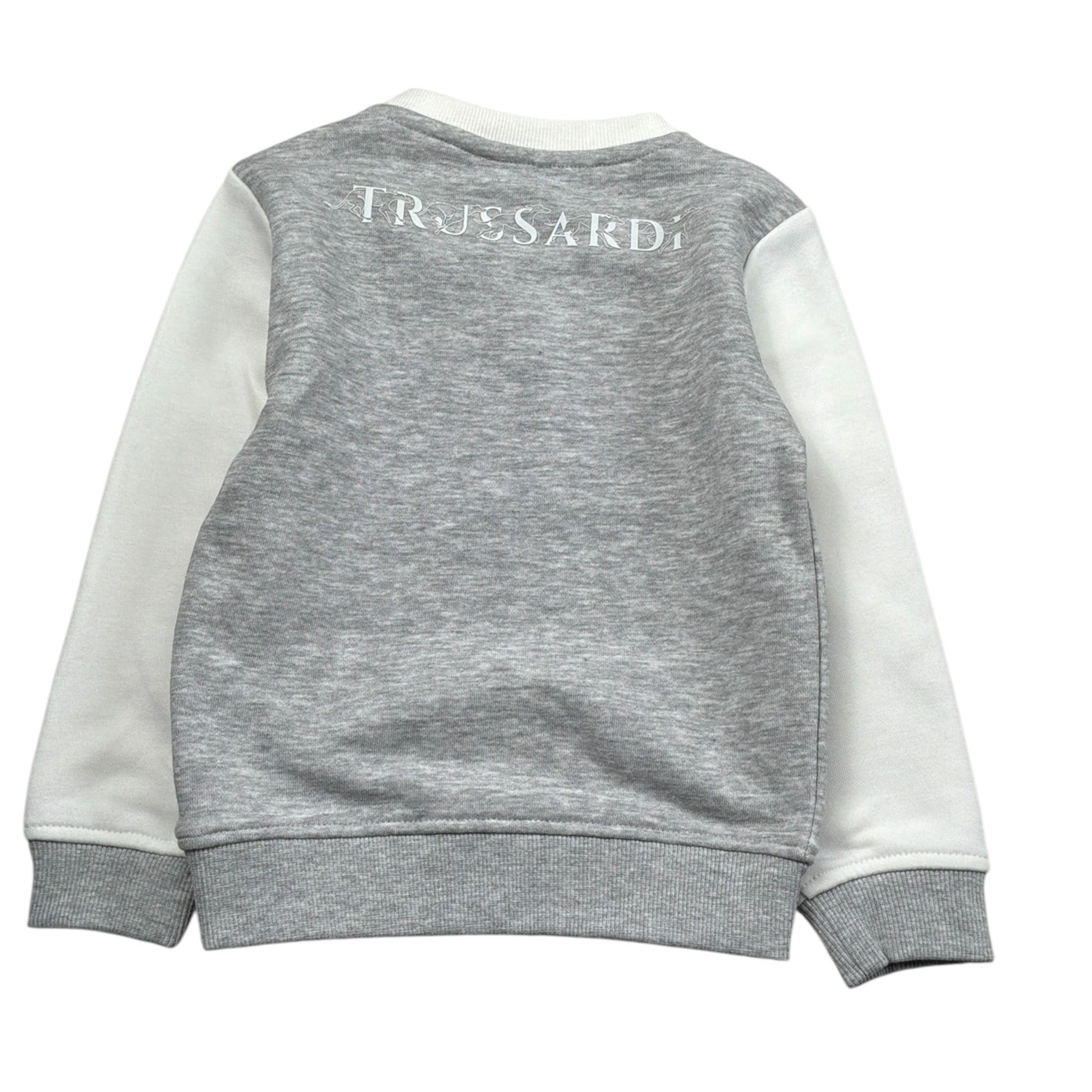 Trussardi Felpa tinta unita Girocollo con Maniche In Contrasto Grigio per Neonato TIA26070FE GRIGIO TRUSSARDI 