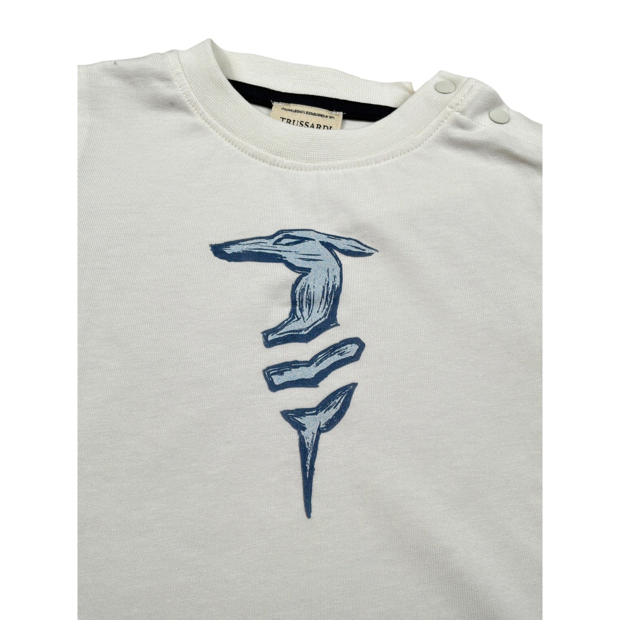 Trussardi Girocollo tinta unita con Stampa Panna per Neonato TIA26072TS PANNA TRUSSARDI 