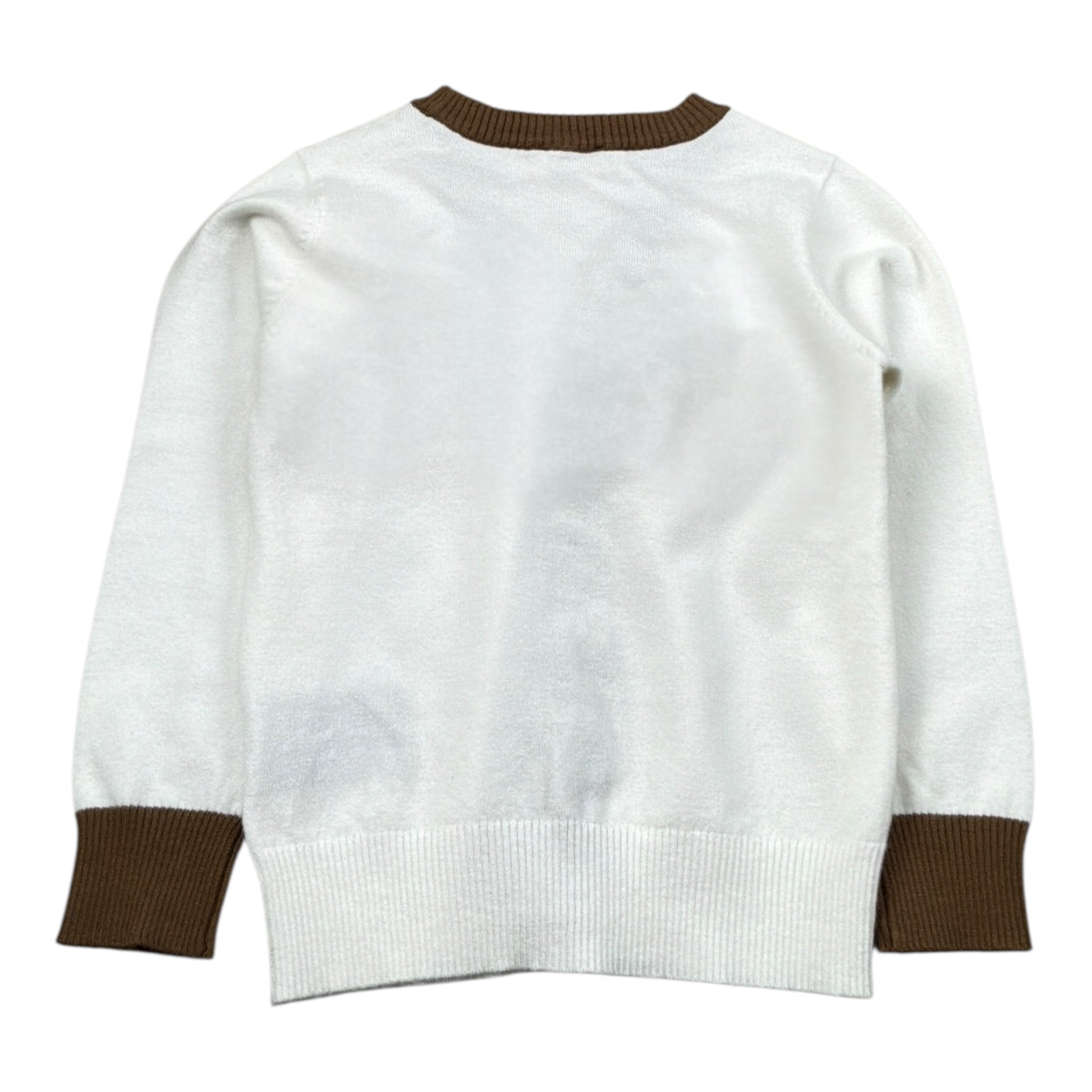 Trussardi Cardigan tinta unita con Profili In Contrasto Bianco per Neonato TIA26111CD BIANCO TRUSSARDI 