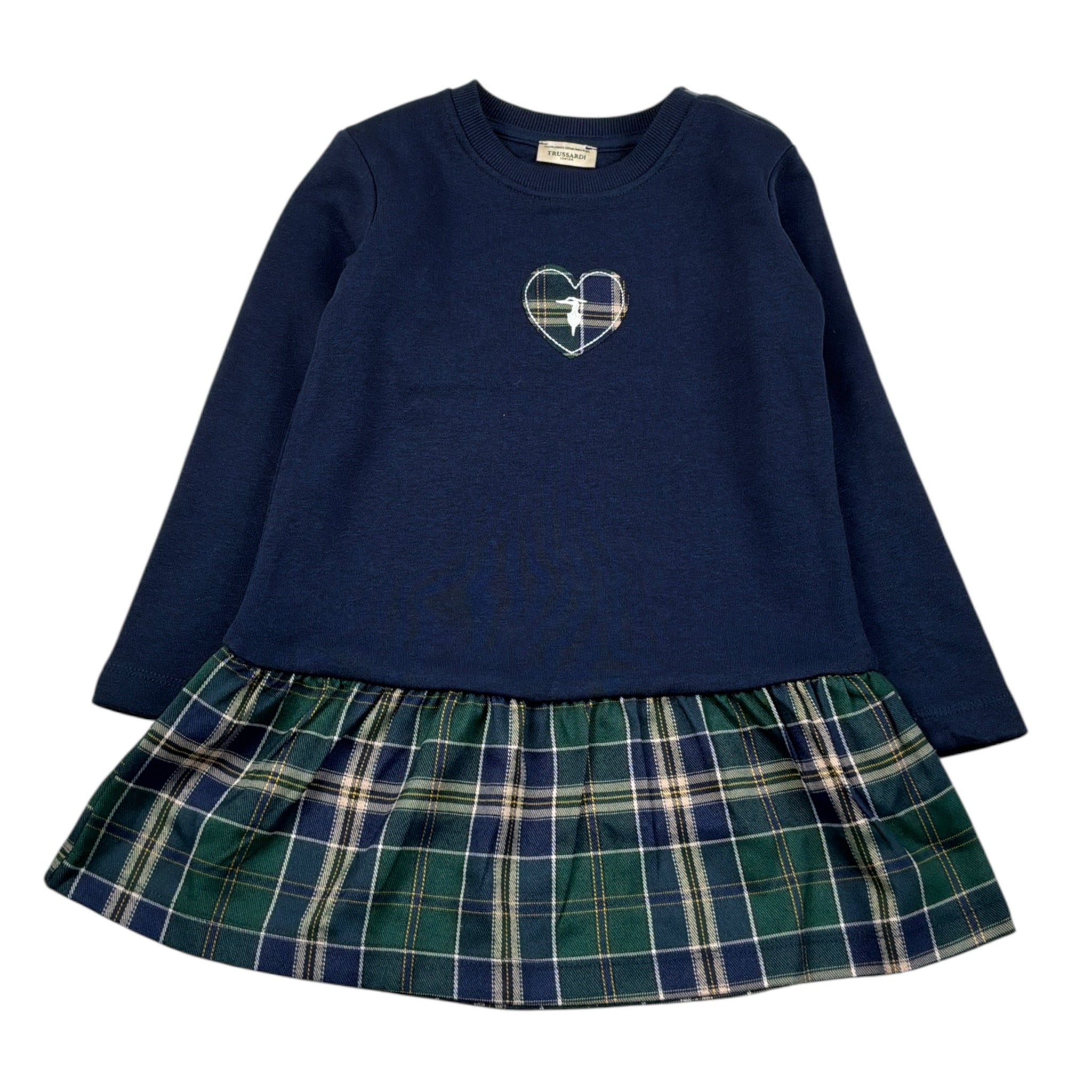Trussardi Abito Modello Felpa con Fantasia Scozzese Blu per Neonata TIA26128VE BLU TRUSSARDI 