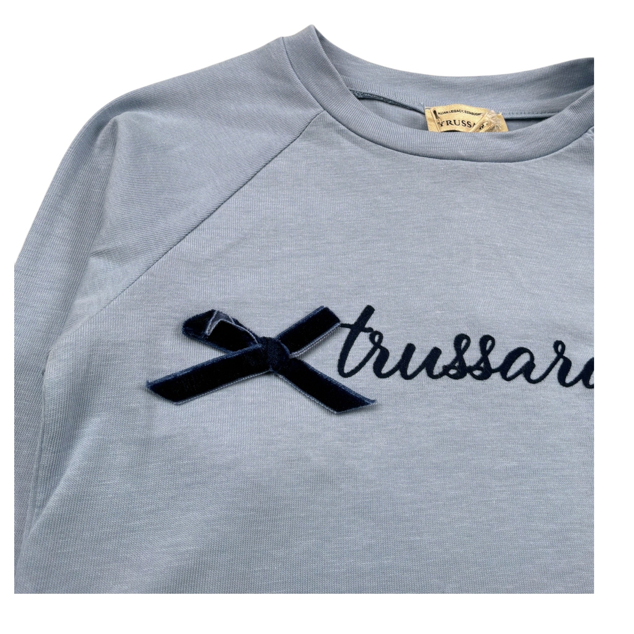Trussardi Shirt Girocollo tinta unita con Logo Azzurro per Neonata TIA26146TS AZZURRO TRUSSARDI 