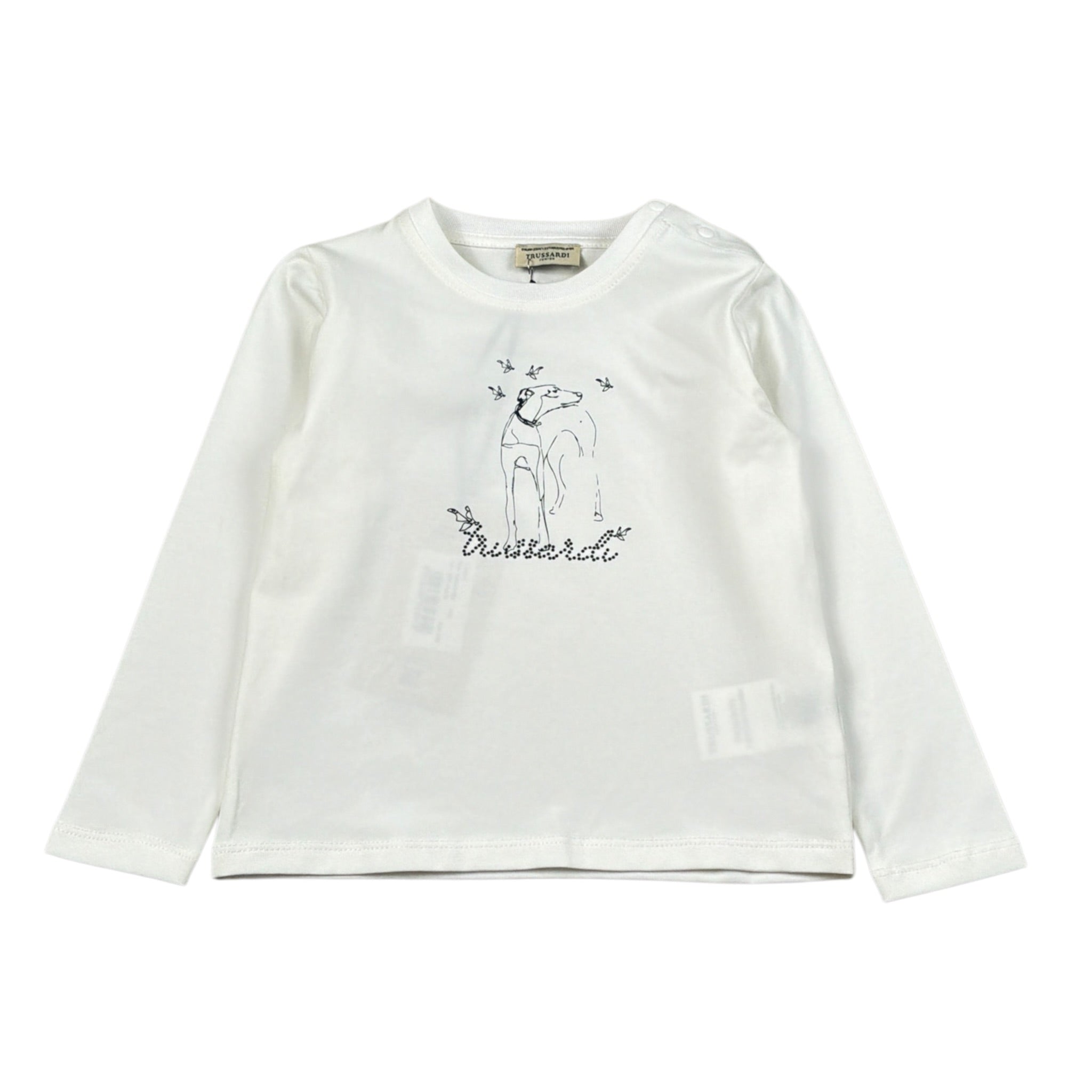 Trussardi Shirt tinta unita con Stampa Bianco per Neonata TIA26162TS BIANCO TRUSSARDI 