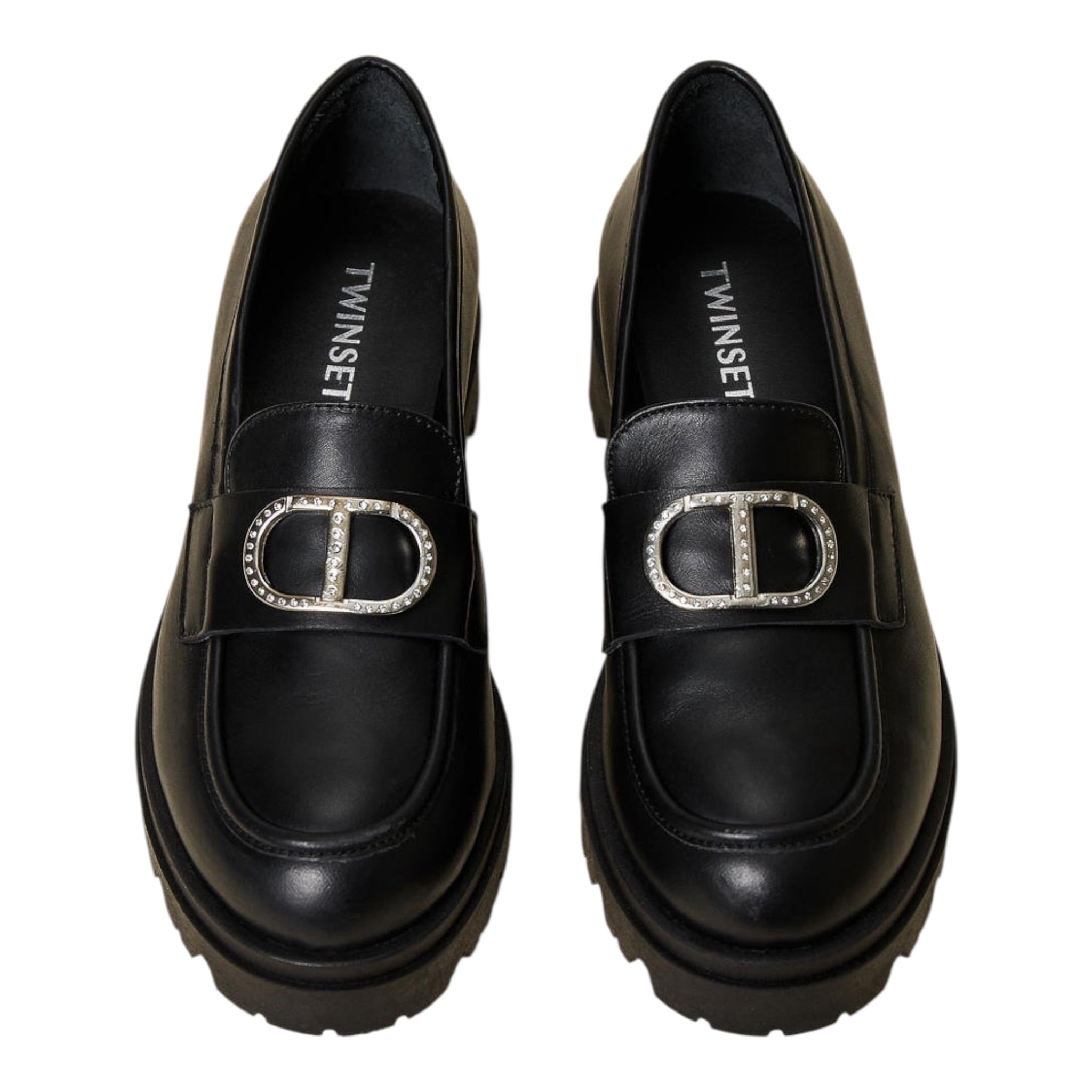 Twinset Mocassini tinta unita con Applicazione Nero per Bambina 232GCJ066 NERO TWINSET 