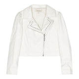 Twinset Giubbino Modello Chiodo In Ecopelle tinta unita Bianco per Bambina 241GJ2142 BIANCO TWINSET 
