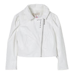 Twinset Giubbino Modello Chiodo In Ecopelle tinta unita Bianco per Neonata 241GJ2142N BIANCO TWINSET 