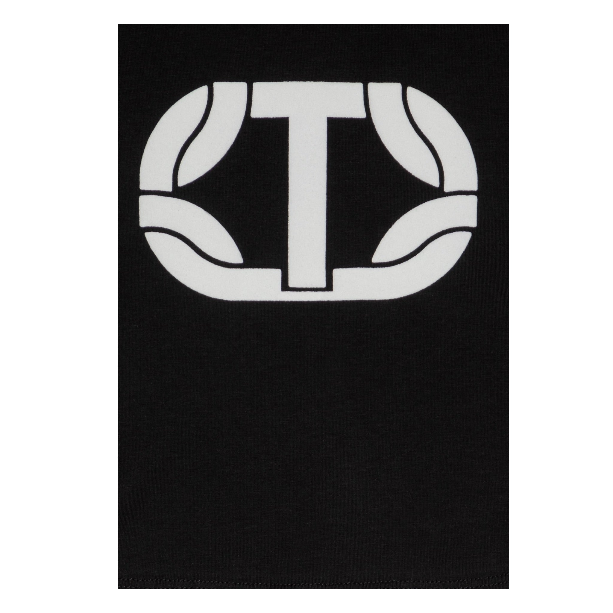 Twinset Shirt Girocollo tinta unita con Logo Nero per Bambina 242GJ2032 NERO TWINSET 