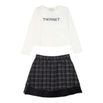 Twinset Completo 2Pz Shirt-Gonna Bicolore Bianco/Nero per Bambina 242GJ2070 BIANCO/NERO TWINSET 