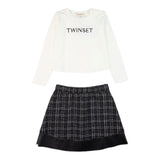 Twinset Completo 2Pz Shirt-Gonna Bicolore Bianco/Nero per Neonata 242GJ2070N BIANCO/NERO TWINSET 
