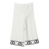 Twinset Pantalone tinta unita con Logo Bianco per Bambina 242GJ3160 BIANCO TWINSET 