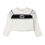 Twinset Maglia tinta unita con Logo E Frange Panna per Neonata 242GJ3163 PANNA TWINSET 