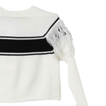 Twinset Maglia tinta unita con Logo E Frange Panna per Neonata 242GJ3163 PANNA TWINSET 