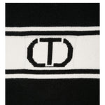 Twinset Maglia tinta unita con Logo E Frange Nero per Bambina 242GJ3163X NERO TWINSET 