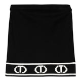 Twinset Gonna tinta unita con Logo Nero per Bambina 242GJ3164 NERO TWINSET 
