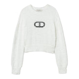 Twinset Maglia Girocollo tinta unita con Logo Panna per Bambina 242GJ3210 PANNA TWINSET 