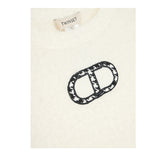 Twinset Maglia Girocollo tinta unita con Logo Panna per Bambina 242GJ3210 PANNA TWINSET 