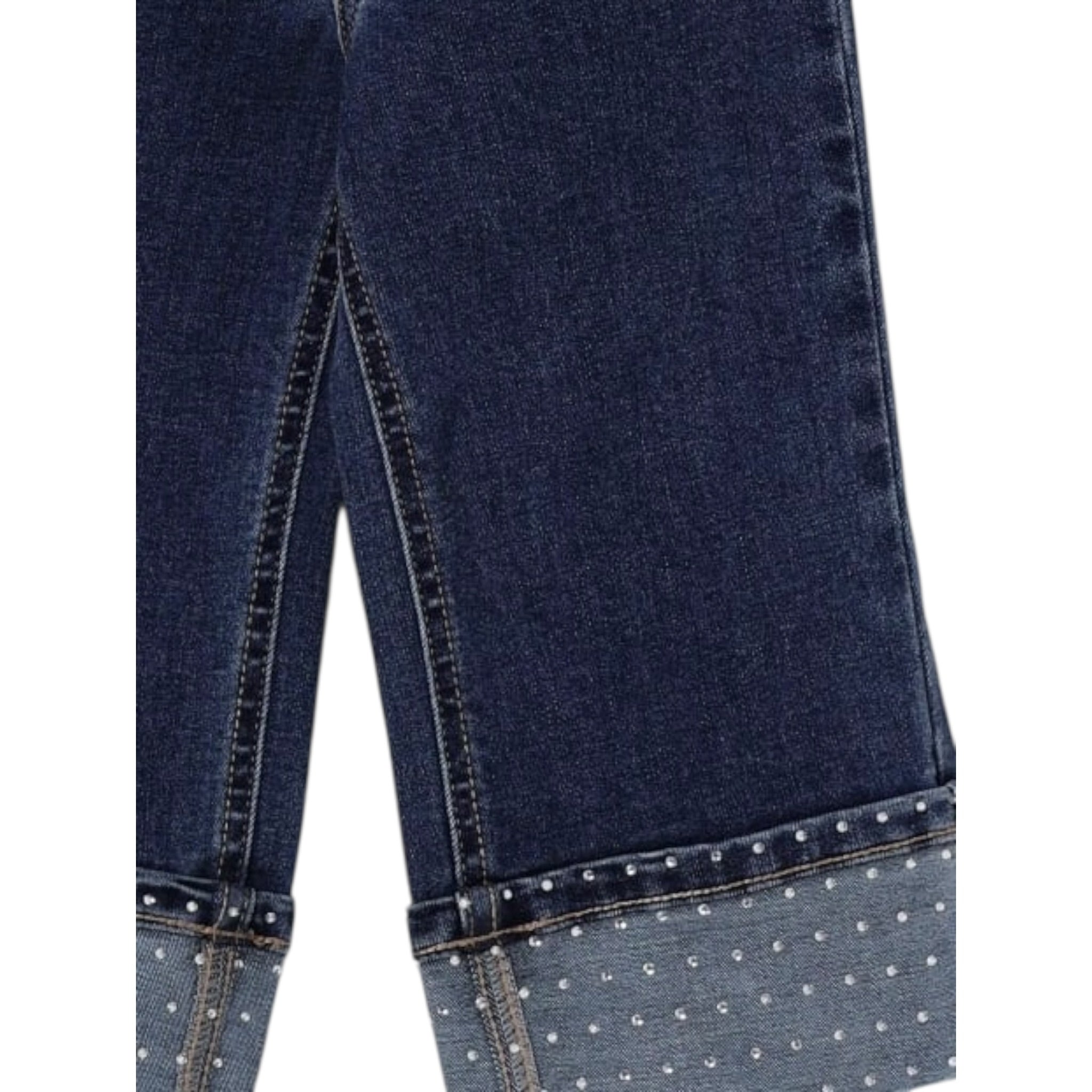 Twinset Jeans tinta unita con Piegoni Blu per Neonata 252GB2080 BLU TWINSET 