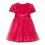 Twinset Abito In Velluto Mezza Manica con Tulle Fuxia per Bambina 252GB2200 FUXIA TWINSET 