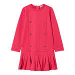 Twinset Abito tinta unita con Bottoni Fuxia per Bambina 252GB2222 FUXIA TWINSET 