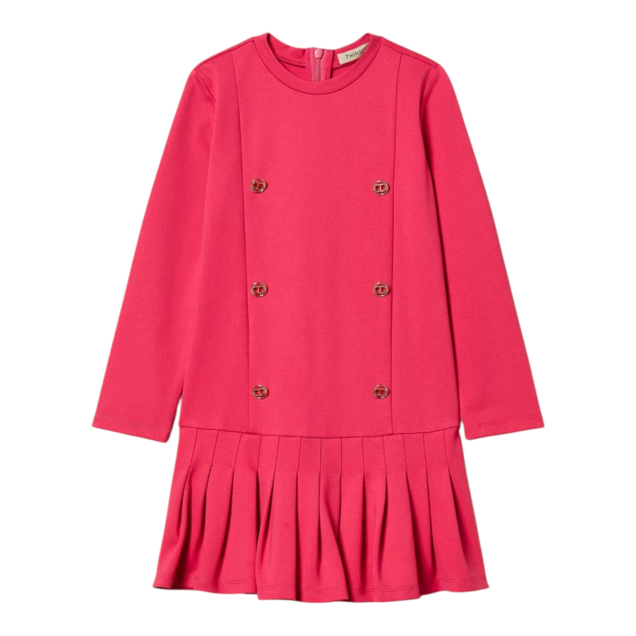 Twinset Abito tinta unita con Bottoni Fuxia per Neonata 252GB2222N FUXIA TWINSET 