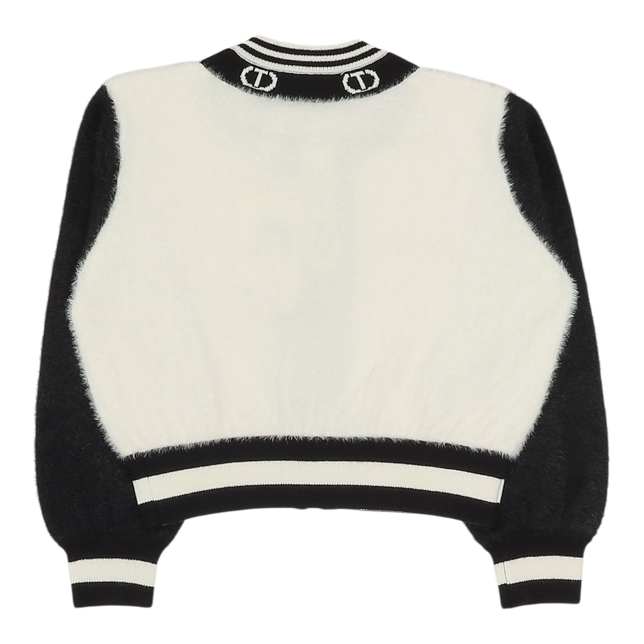 Twinset Cardigan Bicolore Logato Bianco/Nero per Bambina 252GB3020 BIANCO/NERO TWINSET 