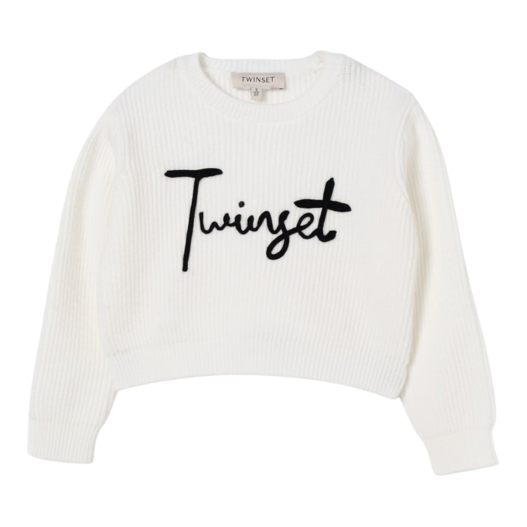 Twinset Maglia tinta unita con Stampa Bianco per Bambina 252GB3040X BIANCO TWINSET 