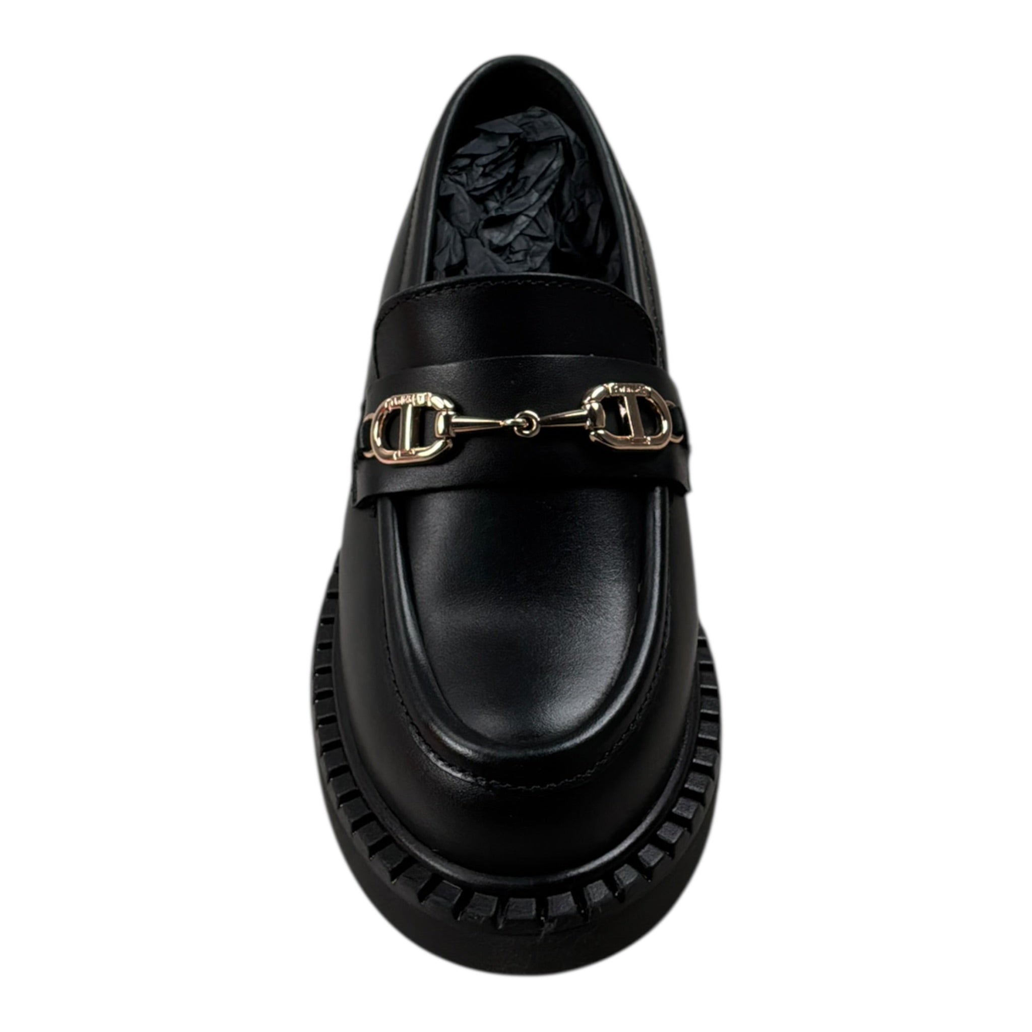 Twinset Mocassini tinta unita con Logo Nero per Bambina 252GCJ034 NERO TWINSET 