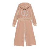 Twinset Completo 2Pz Felpa-Pantalone In Velluto Beige per Bambina 252GJ2030 BEIGE TWINSET 