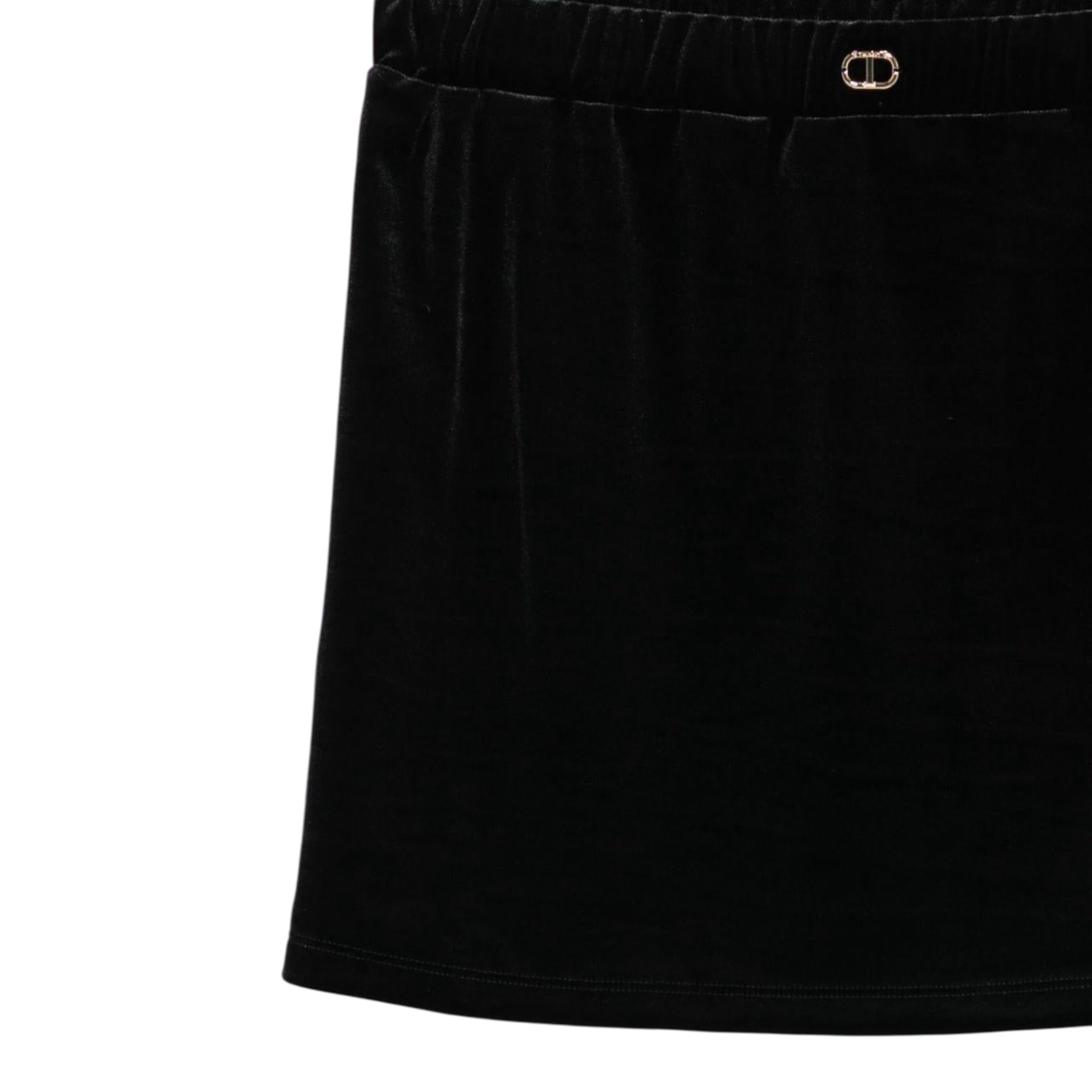 Twinset Gonna tinta unita In Velluto Nero per Bambina 252GJ2032 NERO TWINSET 