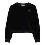 Twinset Felpa tinta unita In Velluto Nero per Bambina 252GJ2033 NERO TWINSET 