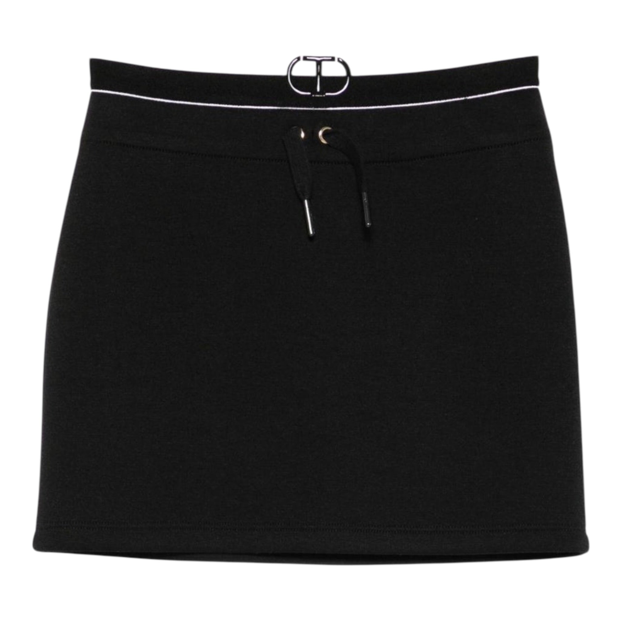 Twinset Gonna tinta unita con Logo Nero per Bambina 252GJ2057 NERO TWINSET 