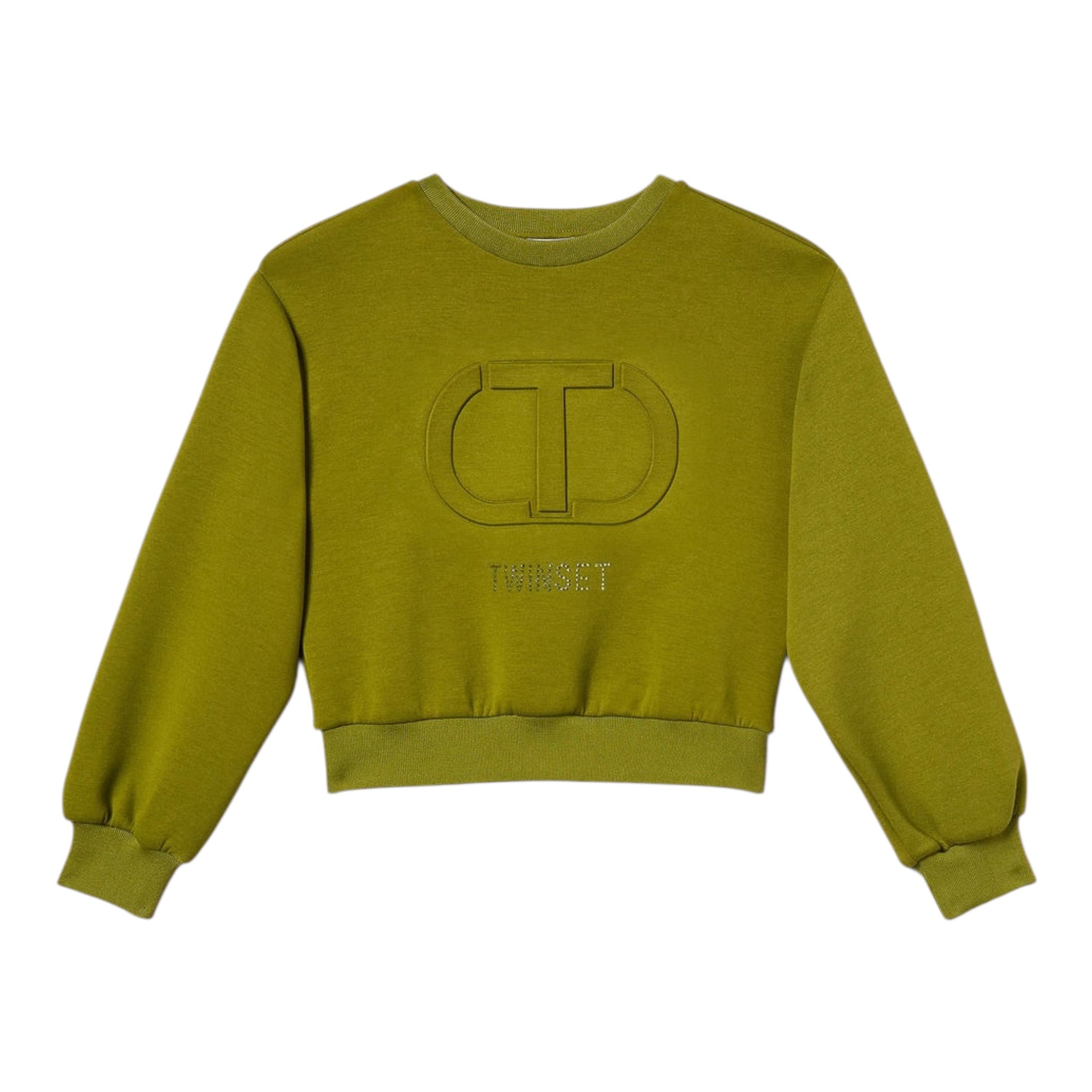 Twinset Maglia tinta unita con Borchie Verde per Bambina 252GJ205MXX VERDE TWINSET 