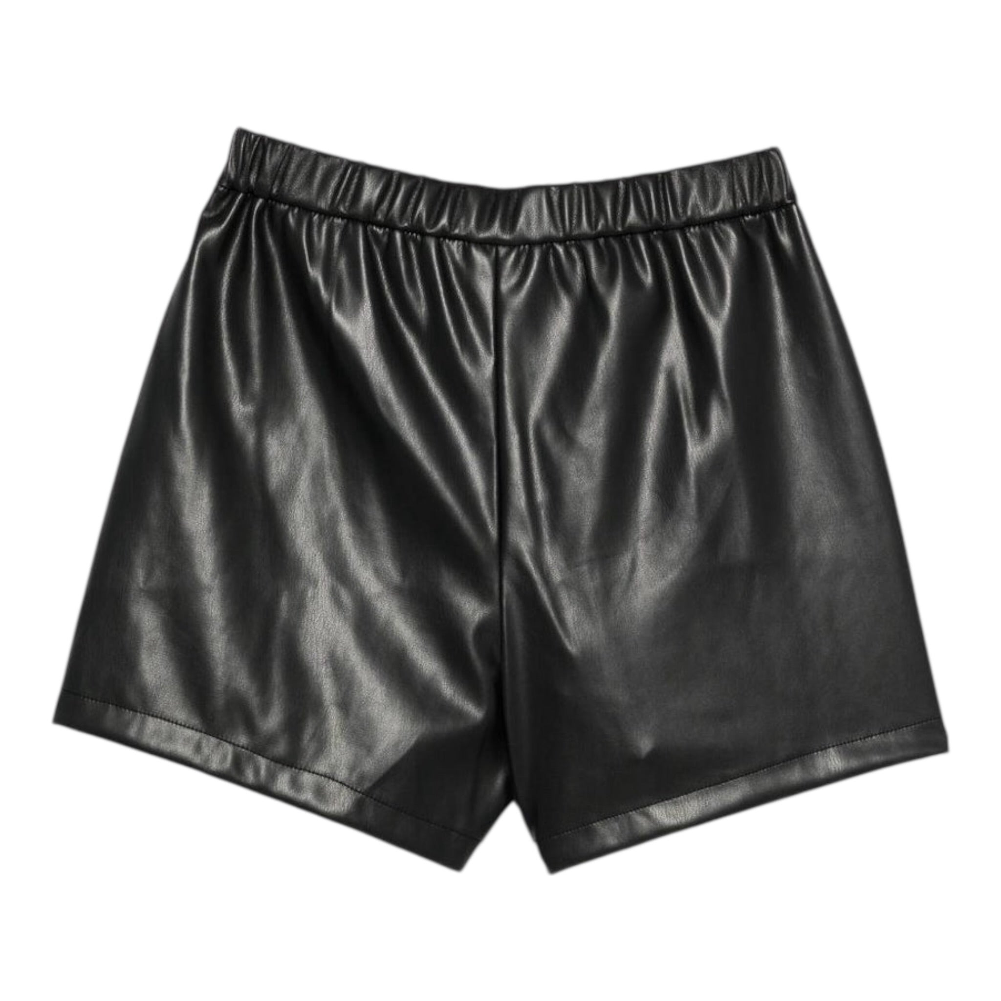 Twinset Short In Ecopelle tinta unita Nero per Bambina 252GJ2093 NERO TWINSET 