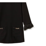 Twinset Abito tinta unita con Polsini Rimovibili Nero per Bambina 252GJ2111 NERO TWINSET 