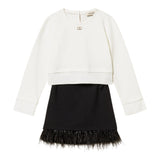 Twinset Completo 2Pz Bicolore Gonna-Felpa Bianco/Nero per Bambina 252GJ2112 BIANCO/NERO TWINSET 