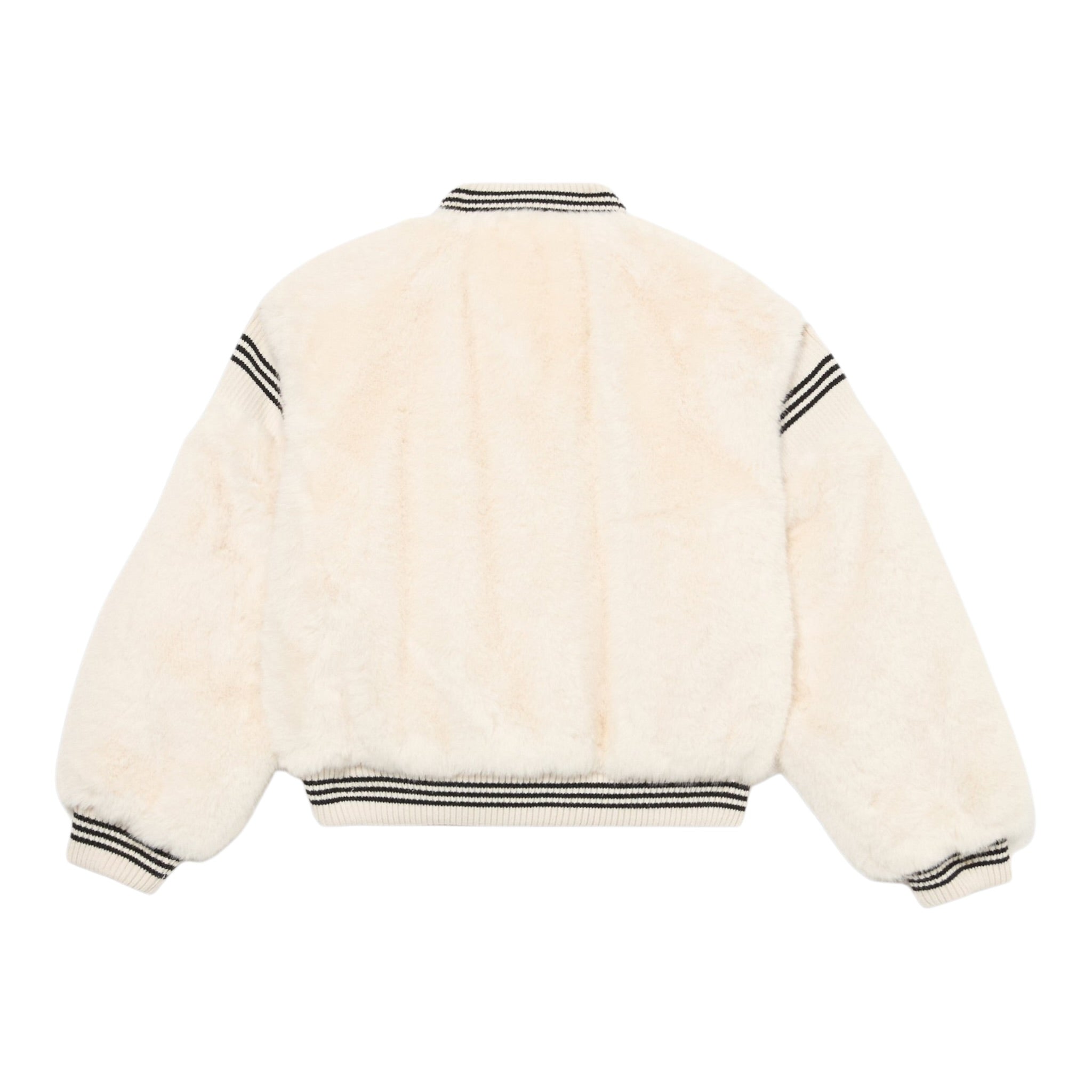 Twinset Giubbino tinta unita con Pelliccia E Zip Panna per Bambina 252GJ2170 PANNA TWINSET 