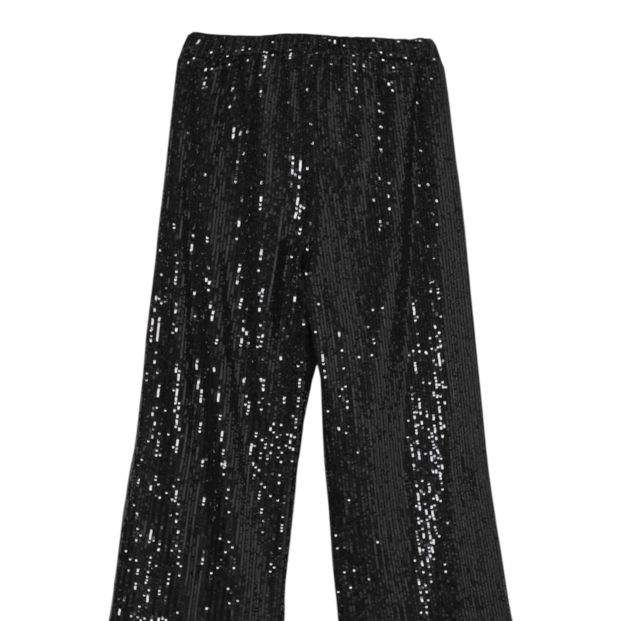 Twinset Pantalone tinta unita con Paillettes Nero per Bambina 252GJ2232X NERO TWINSET 