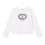 Twinset Shirt tinta unita con Stampa Bianco per Bambina 252GJ2320 BIANCO TWINSET 