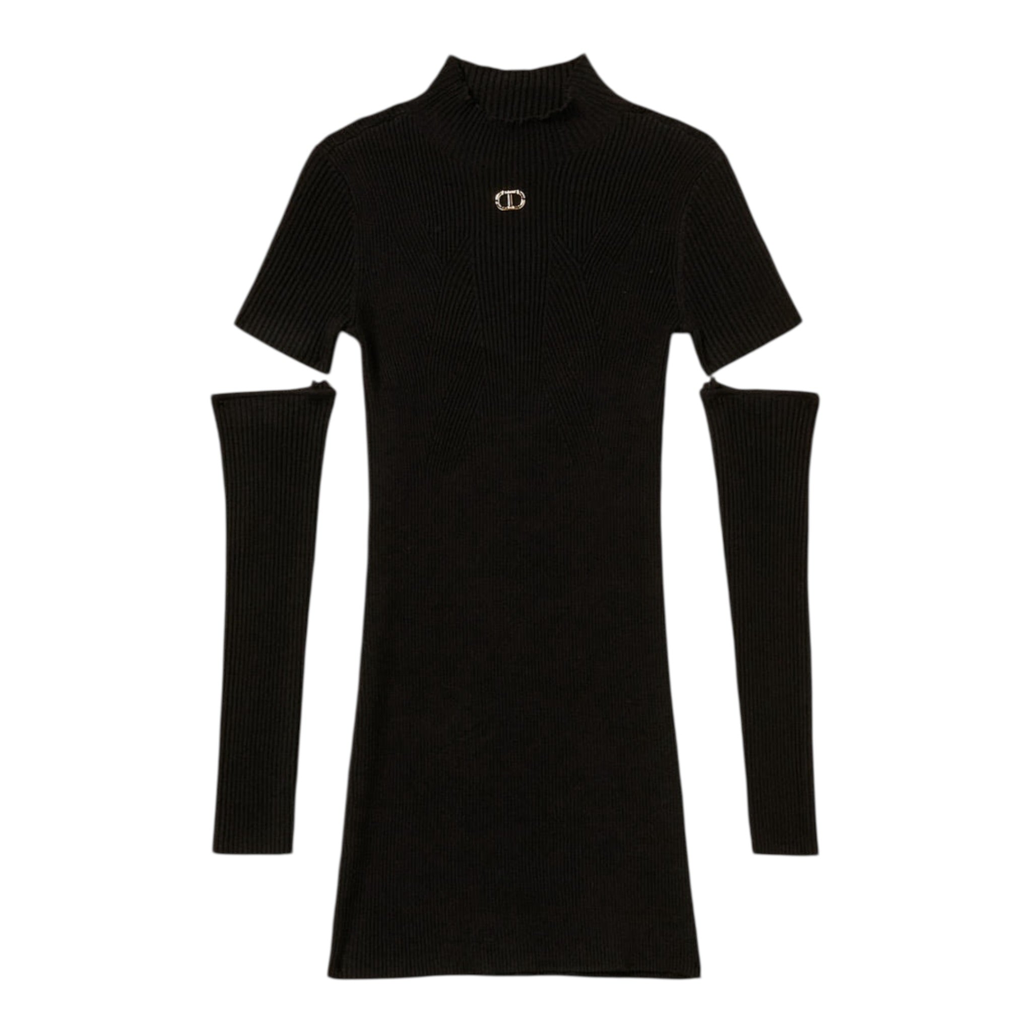 Twinset Abito tinta unita con Manicotti Nero per Bambina 252GJ3040X NERO TWINSET 