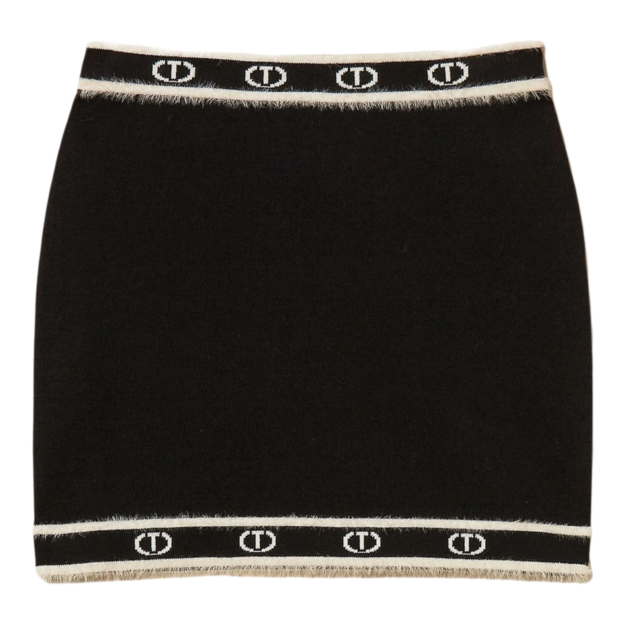 Twinset Gonna tinta unita con Logo Nero per Bambina 252GJ3072XX NERO TWINSET 