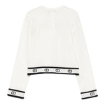 Twinset Maglia Girocollo tinta unita con Loghi Panna per Bambina 252GJ3073 PANNA TWINSET 